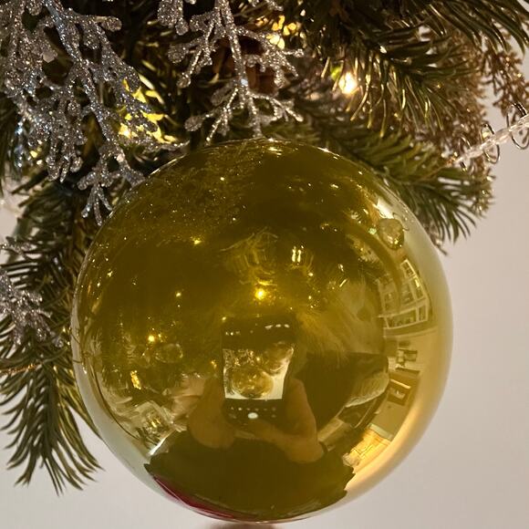 T initial Glass ornament monogram green red gold IN BOX NEW "T" Christmas - Picture 6 of 12